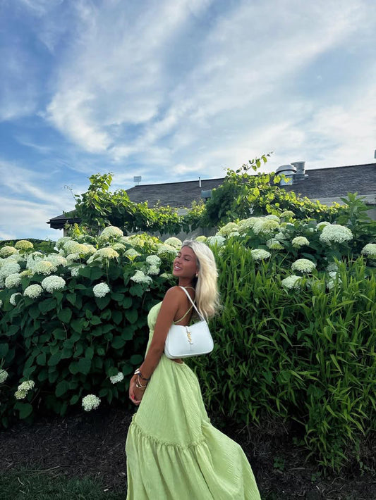 MABLE Cutout Waist Backless Maxi Dress